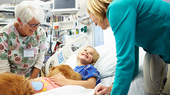 child in hospital bed